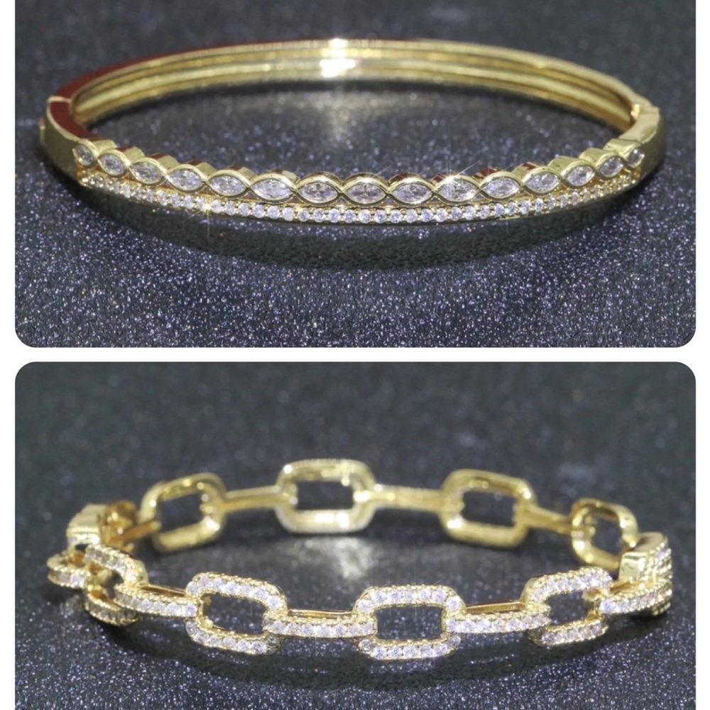Cz Link Bangle - image 3